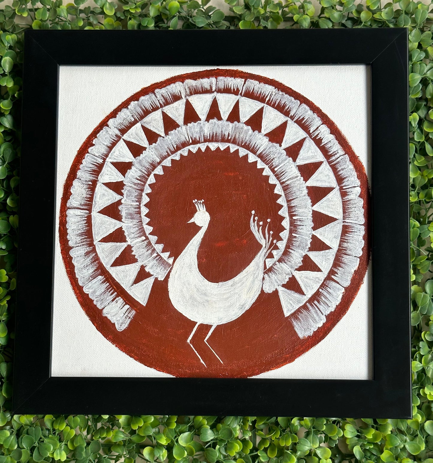 Peacock Canvas Warli Painting