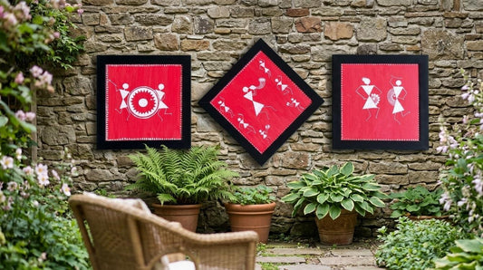 Canvas 3-Piece Warli Painting