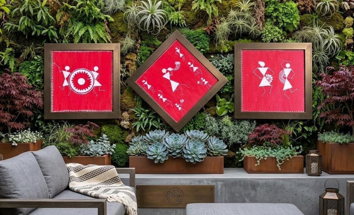 Canvas 3-Piece Warli Painting