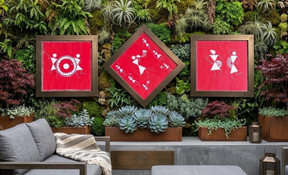 Canvas 3-Piece Warli Painting