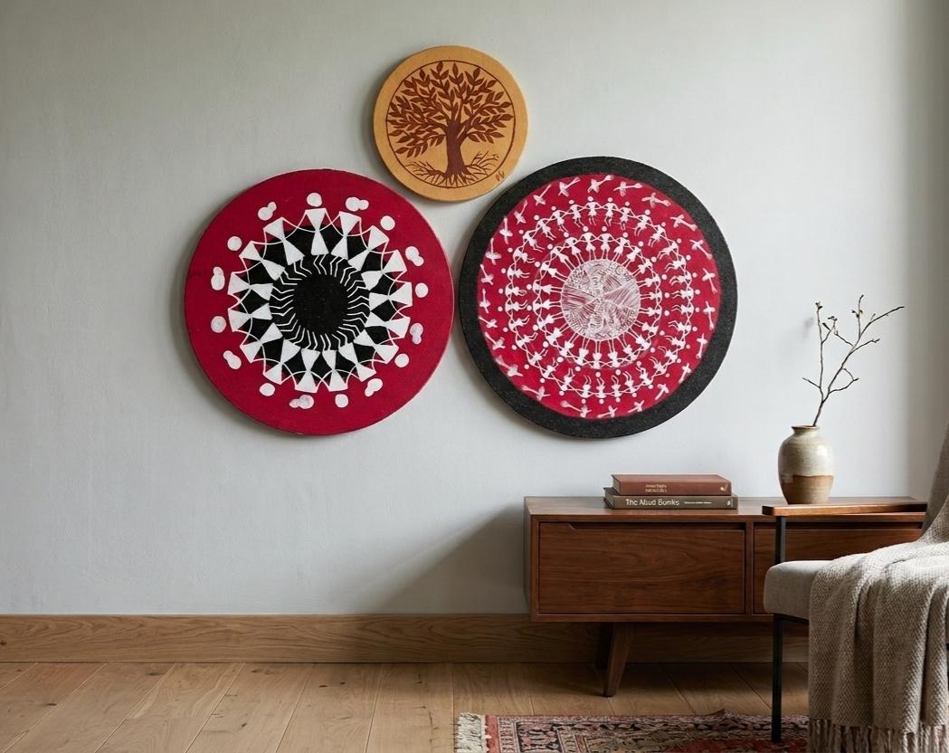 Circle of Warliart Canvas Painting (3-Piece Set)