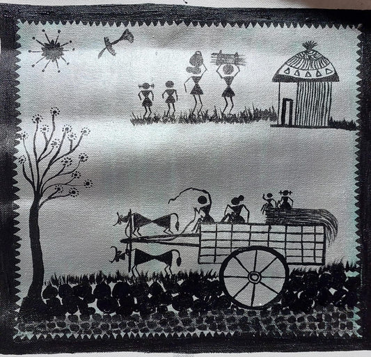 Bullock Cart Canvas Painting
