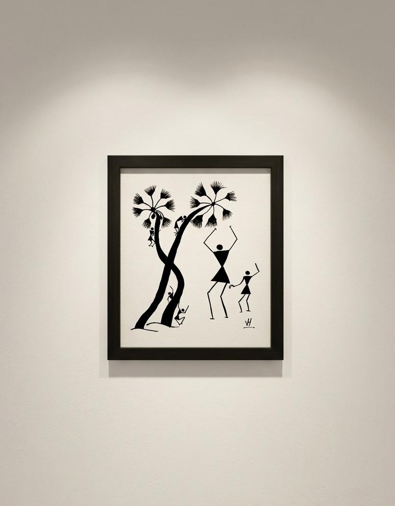 Warli Coconut Tree Painting