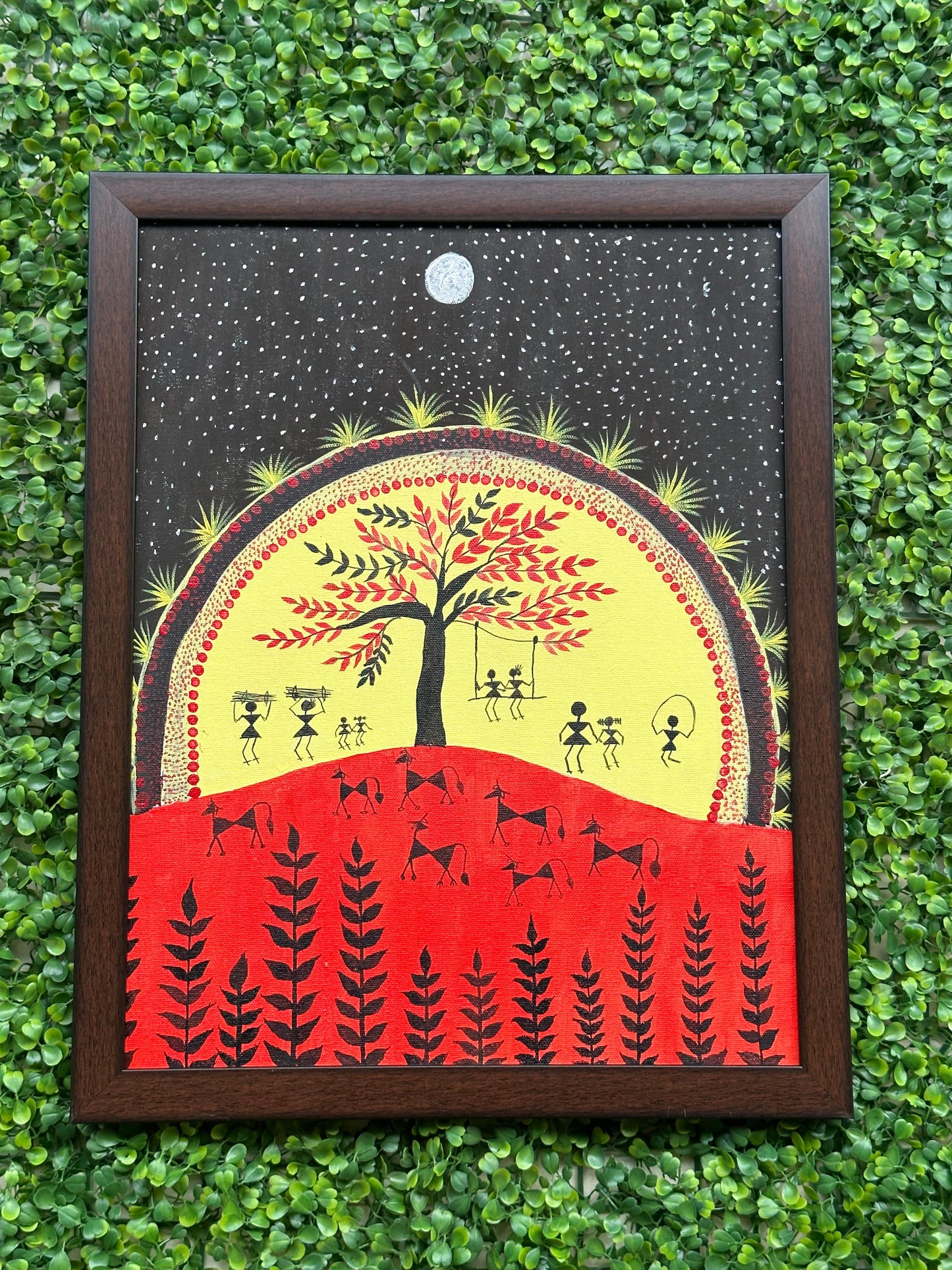 Celestial Warli Canvas Painting